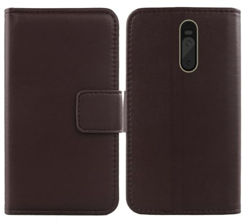 Cheshaoping Echt Leder Tasche Für Shift SHIFTphone 8 6.67 Hülle Handy Flip Lederhülle Handyhülle Kartenfächer Schutz Premium Case Cover Etui (Dark Braun)