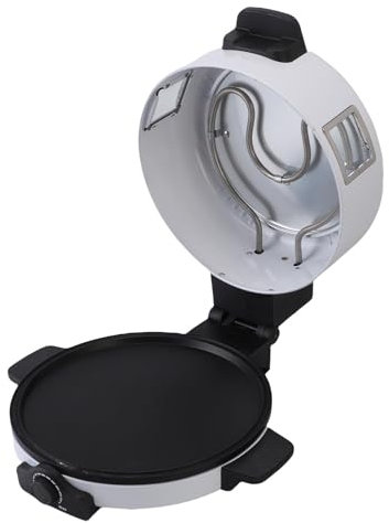 Riuulity 2000W Elektrische Pizzaofen, Schnelle Heizung Nicht -Stick -Beschichtung, Backmaschine für Steak -Burgerbrot, mit Sichtbarem Fenster, 30 Cm Backblech (EU-Stecker)