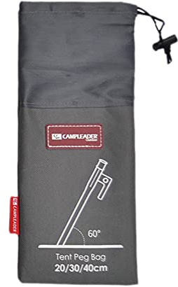 Borsa portaoggetti da campeggio per esterni, per picchetti e chiodi, taglia S, colore: grigio