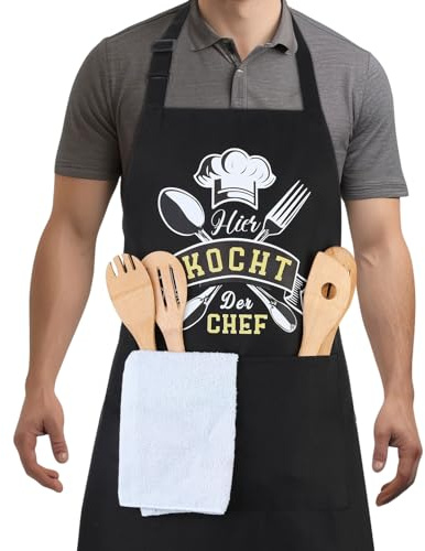 Livdouyu Lustige Kochschürze für Männer,Grillschürze Verstellbare Schürze | Lustiges Motiv für Hobbyköche und Grillfreunde Geeignet als Geschenk für Ehemann und Chefkoch Perfekt passend für Vatertag