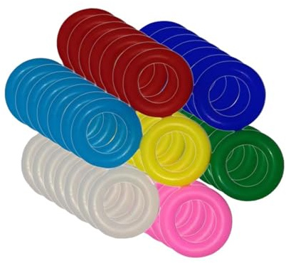 HouseVibe 100 anelli di riconoscimento per zampe, per piccioni e uccelli, in gomma colorata, 9 mm
