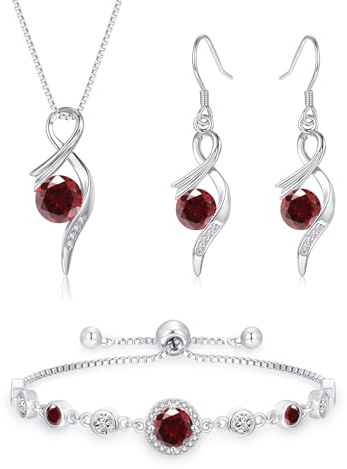 Estrellique Silber Schmuck Set Damen, 3PCS 925 Sterling Silber Halskette & Ohrringe & Armband Set mit AAAAA Cubic Zirkonia, Unendlichkeit Silberschmuck Damen 925 Geschenk zum Geburtstag Mutter Tag