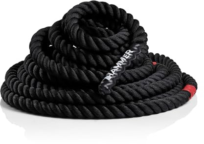 HAMMER Power Rope Competition, Seillänge 15 m, 4 cm Durchmesser, für Kraftausdauertraining, Trainingsseil, Schlagseil, Sportseil
