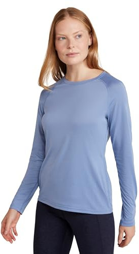 Mountain Warehouse IsoCool Dynamic Womens Top - Comfortable Ladies Tshirt, Long Sleeve Top, Lightweight, Fast Dry, Breathable - for Spring Summer, & Travelling Petrol Women's Size 14