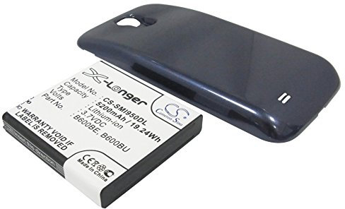 CS-SMI950DL Batterie 5200mAh Compatible avec [Samsung] Galaxy S4, Galaxy S4 LTE, GT-I9500, GT-i9502, GT-i9505 remplace B600BE, B600BU