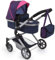 Bayer Design 18154AA City Neo Puppenwagen mit Wickeltasche und Einkaufskorb / umwandelbar in einen Sportwagen / höhenverstellbar / Design: Herzchen, Einhorn / dunkelblau, pink