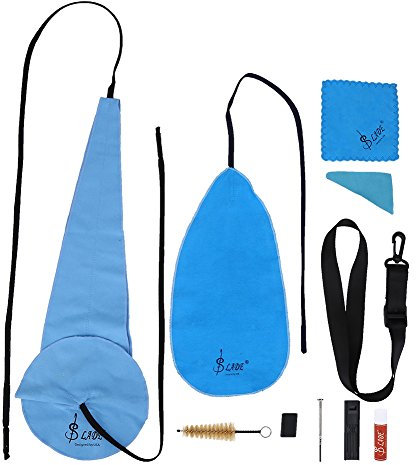 Dilwe 10 in 1 Saxophon Pflege Kit, Saubere Tuch Mundstück Pinsel Cork Grease Gürtel Mini Schraubendreher, Spielzubehör