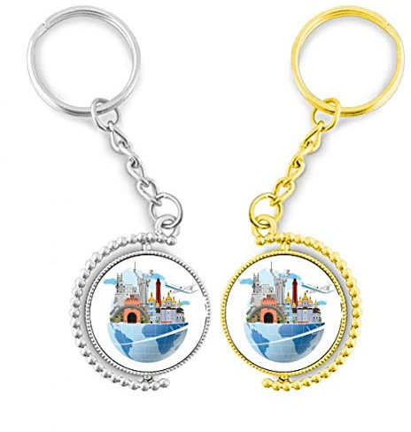 DIYthinker Flugzeug, Reise, Historik, Ukrain, Ring aus vergoldetem Metall, Tür – Schlüssel