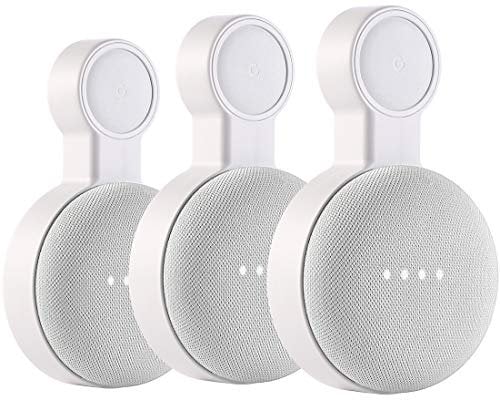 Outlet Wall Mount Holder for Google Nest Mini and Google Home Mini, A Space-Saving Accessories with Cord Management for Google Mini Smart Speaker, No Messy Wires or Screws (3 Pack)