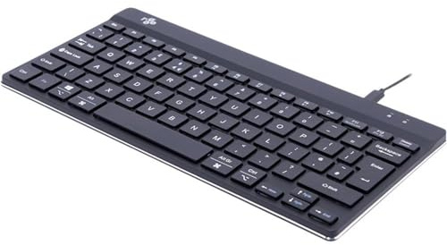 R-Go Compact Break Tastatur, QWERTY UK Layout, Mit Pausenanzeige, Ergonomische flaches Design, Kabelgebunden, Schwarz
