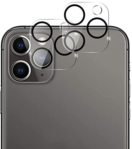 QUITECO Caméra Arrière Protection pour iPhone 11 Pro / 11 Pro Max [2 pièces] Protecteur en Verre Trempé d'Objectif de caméra