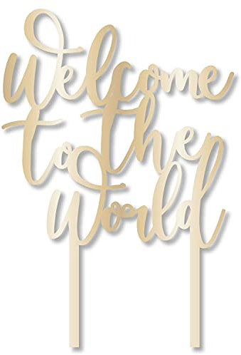 Amscan 9910288 - Ready to Pop Baby Shower Welcome to the World Cake Topper - 19cm