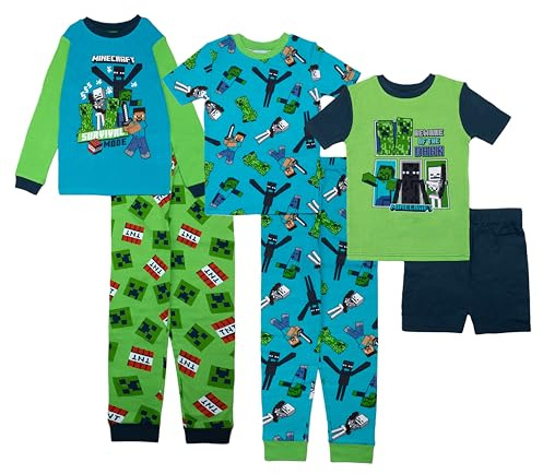 Minecraft 6-teiliges Pyjama-Set für Jungen aus Baumwolle (10 Stück)
