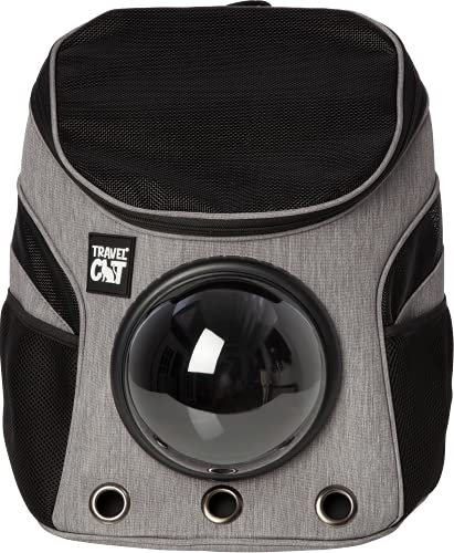 Fat Cat Mini Rucksack Carrier - Premium Pet Carrier Fluggesellschaft zugelassen mit Raumkapsel Bubble für kleine Katzen, Kätzchen - Katzenrucksack Träger für Reisen, Wandern, Haustierbedarf und