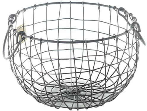 Esschert Design Bauchiger Drahtkorb Braun (Rund Ø 30 cm)