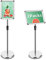 Mutualsign A4 Ständer Schilderhalter Display freistehende Schilder Aluminium Boden Poster Ständer für Informationen, Menüs, Hinweise, Silber, 2 Packungen