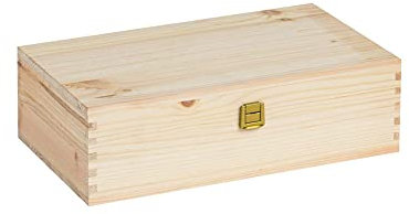Cassetta per Vino con Separatori in Legno per 2 Bottiglie Standard da 750 ml Regalo/Matrimonio, Cresima, Battesimo, Eventi, Feste Misure Interne: 31,8X17,5X8,5 - Art. TLCOF2