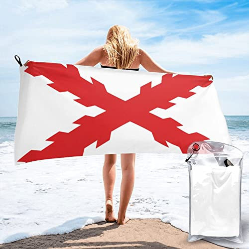 AOOEDM Toalla de Playa de Microfibra con diseño de Bandera de la Cruz de Borgoña, Toallas de Gran tamaño de Secado rápido, Manta para Viajes, Piscina, Camping