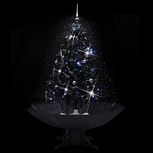 Hommdiy Schneiender Weihnachtsbaum mit Schirmfuß Schwarz 140 cm PVC