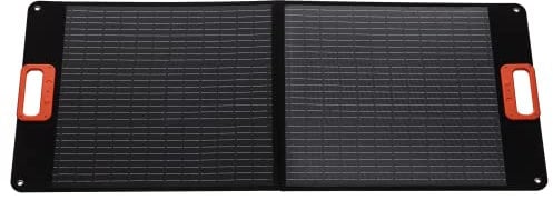 Panel solar plegable TX-206 de 100 W de Technaxx, Cargador solar monocristalino portátil para todas las fuentes de alimentación habituales con salidas USB-A/USB-C/XT60/DC7909/MC4/Anderson