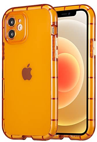 EYZUTAK Luminous Phone Case for iPhone 11 6.1 inch, Fluorescence TPU Shining in the Dark Night Glowing Transparent Soft Back Cover Shockproof Protector Thin Light up Bumper Case - Marigold/Orange