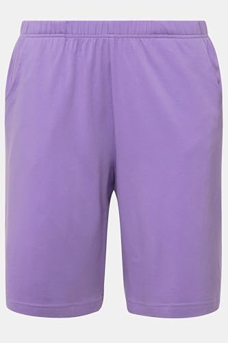 Ulla Popken Damen Jersey-shorts, Taschen, Elastischer Bund Bermuda, Blaues Flieder, 50W / 32L EU