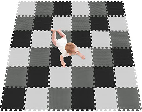 meiqicool Puzzlematte Spielteppich Baby, sicher ungiftig geruchlos Schaumstoff für Puzzleteppich Kinderteppich Kinder, weich Abriebfest rutschfest stoßfest Eva umweltfreundliche 36 Stück ADL