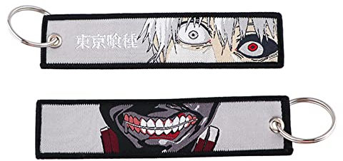Mamarmot 2 Stück Anime Schlüsselanhänger bestickt Key Jet Tag Rucksack Tag Schwanz Auto Schlüsselanhänger Halter Schlüsselanhänger Schlüsselanhänger Schlüsselanhänger Anime-2, S