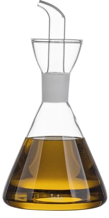 JATA HOGAR HACC4536 - Aceitera Antigoteo Cristal. 250 ml. Dispensador de Aceite y Vinagre para Mesa de Cocina. Sin derrames. No mancha. Fácil Limpieza.