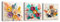 Piy Painting Lot de 3 Tableau sur Toile Fleurs, Fleurs Élégantes Tableau Decoration Murale Image Imprimée sur Toile, Moderne Décoration Murale pour Salon Chambre Cuisine 30x30cm