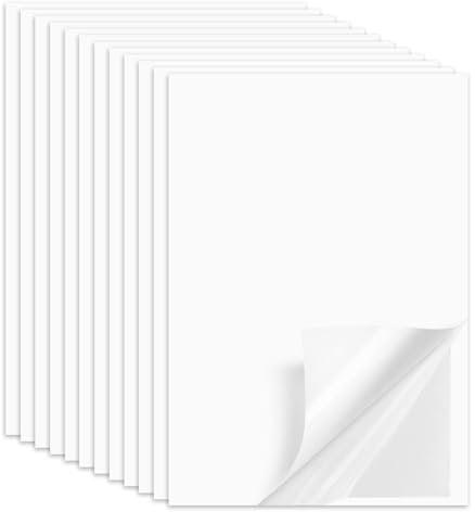 Hojas adhesivas de doble cara, 12 piezas A4 transparentes autoadhesivas para manualidades, manualidades, manualidades, álbumes de fotos