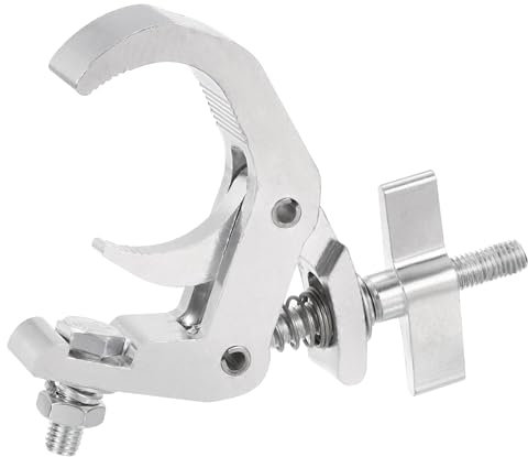 sourcing map Light Truss Clamps, 1 W Stage Lighting Pipe C Clamp Aluminum Alloy for 1.57-2.4 OD Tube Max Load 60lb, Silver 1Pcs