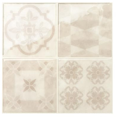 Smart Tiles Klebefliesen Küche und Bad – Vintage Beige, Fliesenaufkleber 3D, Küchenrückwand Selbstklebend, Wandpaneele, 5 Fliesen (22,86x22,86 cm), Einfach zu Montieren, Wasserfest, Made in Kanada