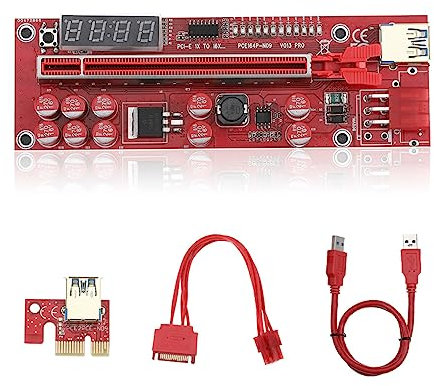 CLSSLVVBN Placa adaptadora PCI-E 1X a 16X, 10 condensadores, Cable USB 3,0, tarjeta extensora de velocidad rápida, equipo de minería, suministros para PC de escritorio, 14 pro