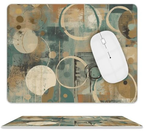 MousePad Mauspad mit rutschfester Gummiunterseite, leicht gleitend, personalisiertes Tastatur-Pad, Kreise und Linien, Gaming-Mauspad, Schreibtisch-Schutzmatte für Laptop, Büro, Zuhause, Einheitsgröße