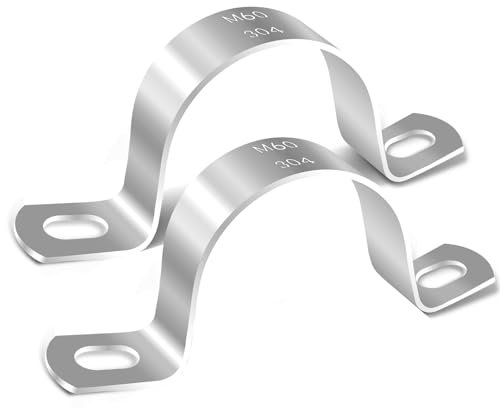 HXJDAM 8 Stück U-Rohrschellen 60mm, Edelstahl Rohrschelle, U-Rohrhalterung für Rohr Befestigung der Gasrohre Kabeln und Wasserrohre