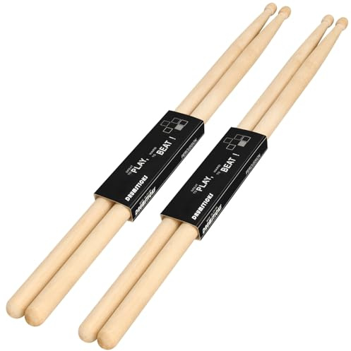 2 Pairs 5A Drum Sticks, Oval Wood Tip Non-slip Drum Stick for Jazz Drum Electronic Drums Musical Instrument Percussion