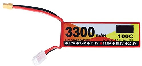 14.8V 3300mAh 100C 4S Lipo Battery with Deans T Plug Discharge Rate XT60 RC Power for Airplane Helicopter Car Truck Boat Model