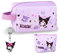 Trousse de Toilette Kuro-m, Imperméable Trousse Toilette Enfant, Trousse de Toilette Dessin Animé Fille, Pliable Sac de Maquillage de Voyage Pochette Maquillage avec Porte-clés Porte Monnaie