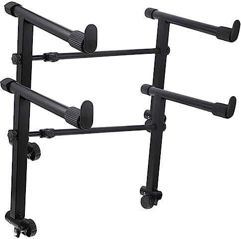 BESTonZON 2 Sätze Tastatur-erhöhung Halterung Klaviertastatur Tastaturerhöhungsständer Elektronisch Elektrischer Unterstützer E-pianos Stehen Instrument Tastaturhalter Klaviatur Black Eisen