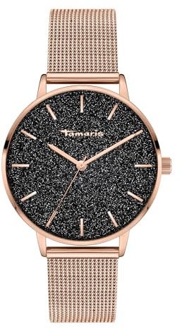 Tamaris Damen Analog Quarz Uhr mit Edelstahl Armband TT-0193-MQ
