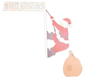 MHADBKH Decorazione natalizia per porta di Babbo Natale in legno per porte e finestre, decorazione natalizia da parete per porta, angolo per casa, soggiorno, camera da letto