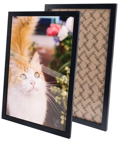 Generisch Bilderrahmen 50x75 Schwarz, Holz MDF Rahmen mit Bruchsicherem Glas, Rahmen 75x50 Puzzle Wandrahmen, Moderner Fotorahmen für Collage, Puzzles & Poster