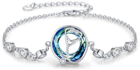 ABIGY Stethoskop Armband 925 Sterling Silber Kristal Armband Stethoskop Schmuck Geschenk für Damen