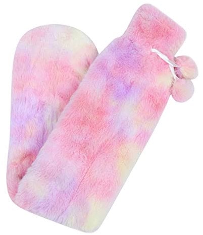 Vaguelly 2stücke Warmwasserflasche Mit Plüschbezug Thermobag Für Nacken Rücken Und Hände Und Explosionsgeschützt Hält Warm Und Komfortabel