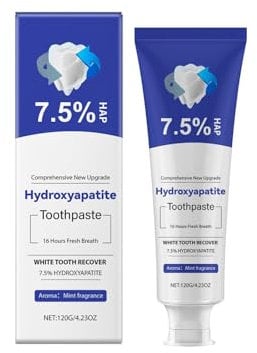 Hydroxyapatit Zahnpasta mit Vitamin C, Weißmachende Zahncreme für Zahnschmelz-Stärkung und Verfärbungsvorbeugung, Frischer Atem - 120g