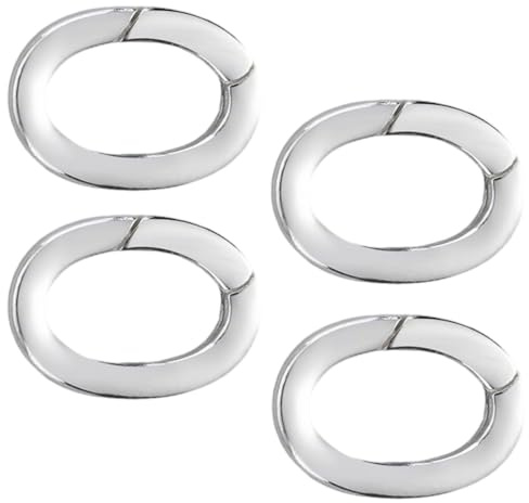 4 Stück Silber Ovaler Kettenverschluss, Ovale Federverschlüsse, Metall Spring Gate Ringe, Mini-Größe 9x12mm Federring, Für Halsketten, Armbänder, Anhänger, Schmuckherstellung Chmuckverschluss