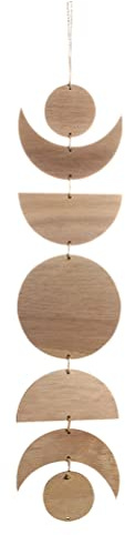 TOYANDONA Rustikale Holz Sonne Mond Wandanhänger - 96cm Vintage Holzornament Zum Aufhängen Mit Juteseil, Rustikale Wandkunst für Wohnzimmer, Schlafzimmer & Balkon