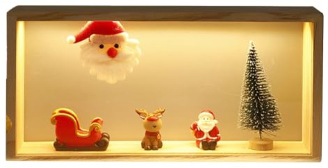 Bosiyrggrl Christmas night light stand, LED Santa Claus, decorations, presentation stand, mini Christmas tree decoration stand B