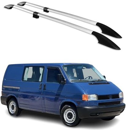 Alu Dachreling Relingträger kompatibel mit VW Transporter T4 1990-2003 Kurzer Grau